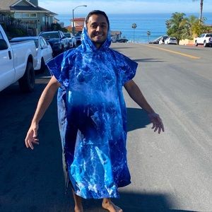 Unisex Towel Robe Poncho Bathrobe Hooded Robe Quick Dry Surfing Swimming Beach